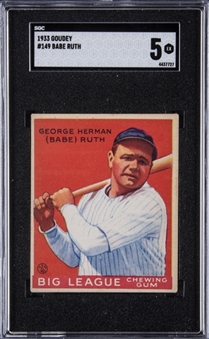 1933 Goudey #149 Babe Ruth – SGC EX 5